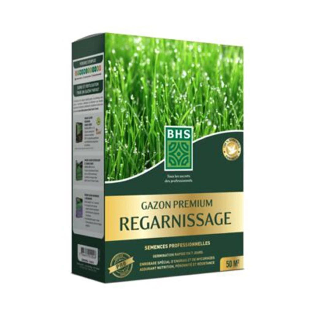 Gazon Premium Regarnissage - Semences Enrobées - BHS 3 Gazon Premium Regarnissage - Semences Enrobées - BHS